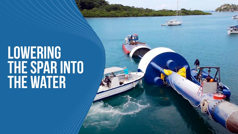 Lowering the Spar into the Water