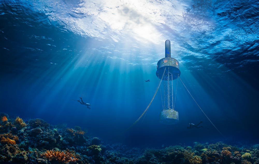 Ocean Builders SeaPods features a floating home 5 meters above the water and a deep-sea living area 11 meters below, offering humans a revolutionary dual living experience.