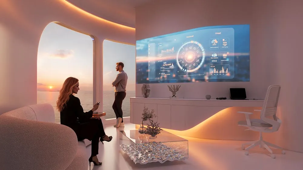 Experience the future of smart ocean living inside a SeaPod powered by Cora, Ocean Builders' revolutionary AI assistant